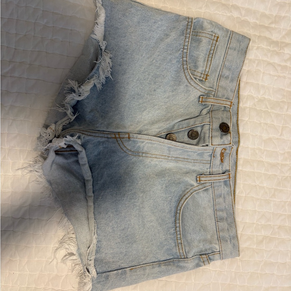 Light Blue Denim Women Shorts